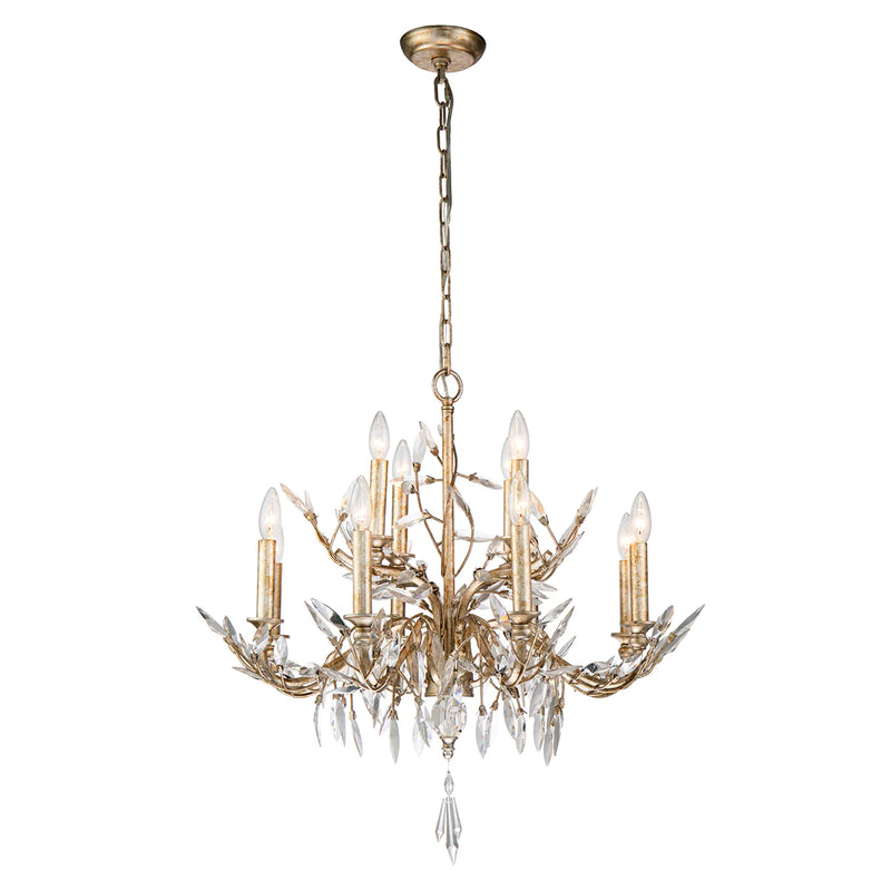 media image for mosaic 10 light antique inspired glam two tier gold chandelier by lucas mckearn ch1158 10 1 245