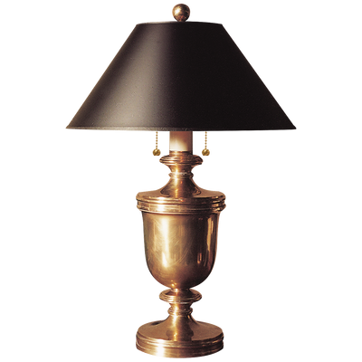 product image for Classical Urn Form Medium Table Lamp with Black Shade by Chapman & Myers 2