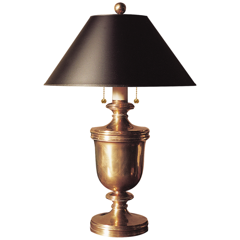 media image for Classical Urn Form Medium Table Lamp with Black Shade by Chapman & Myers 261