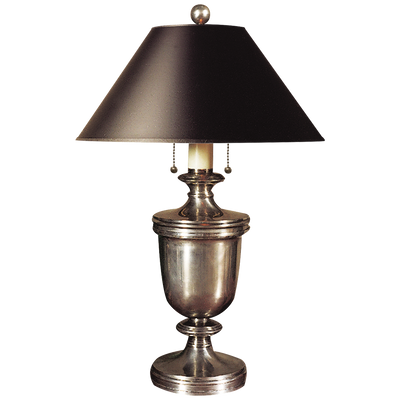 product image for Classical Urn Form Medium Table Lamp with Black Shade by Chapman & Myers 95