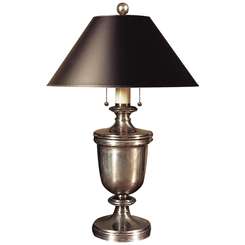 media image for Classical Urn Form Medium Table Lamp with Black Shade by Chapman & Myers 297