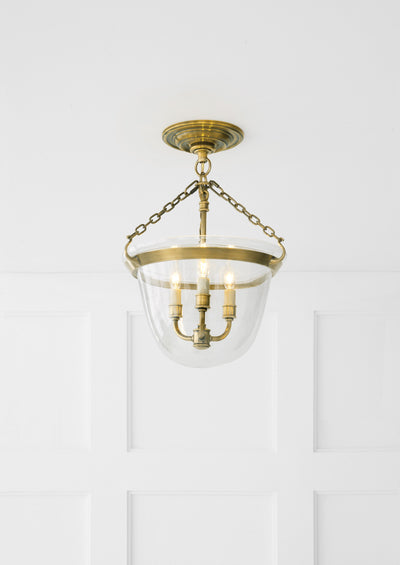 product image for Country Semi-Flush Bell Jar Lantern by Chapman & Myers 0