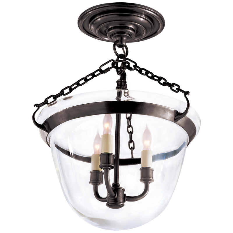 media image for Country Semi-Flush Bell Jar Lantern by Chapman & Myers 215