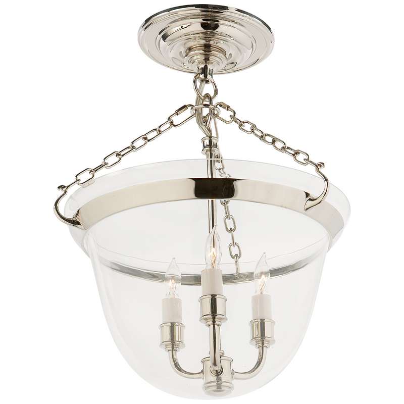 media image for Country Semi-Flush Bell Jar Lantern by Chapman & Myers 274