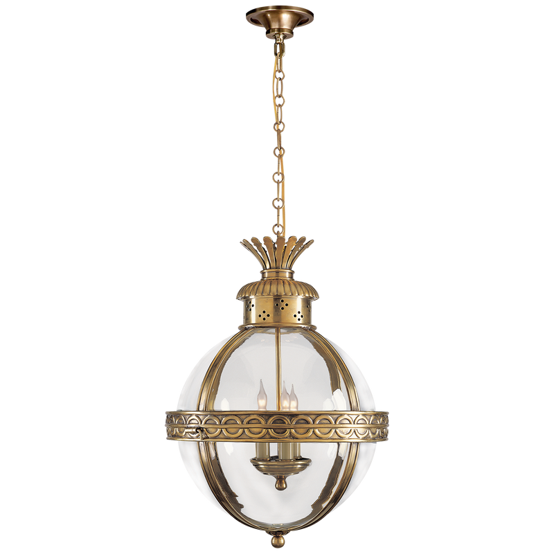 media image for Crown Top Banded Globe Lantern by Chapman & Myers 255