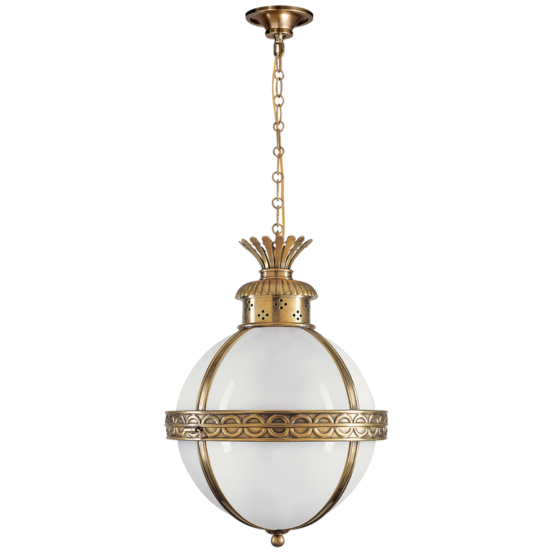 media image for Crown Top Banded Globe Lantern by Chapman & Myers 268