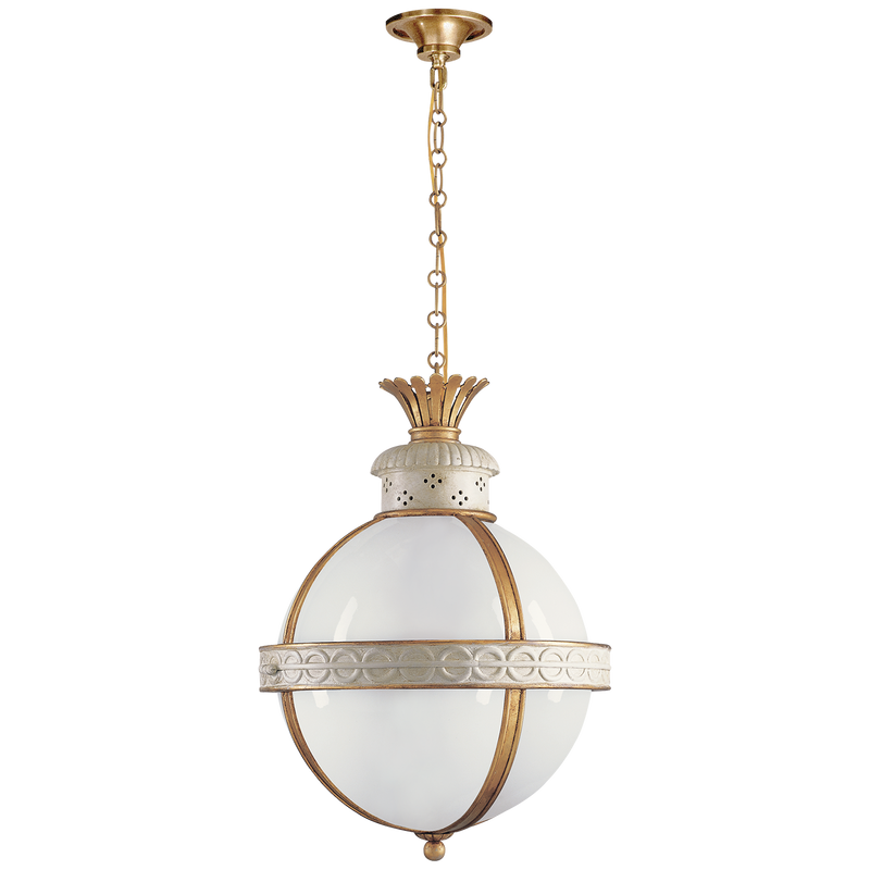 media image for Crown Top Banded Globe Lantern by Chapman & Myers 217