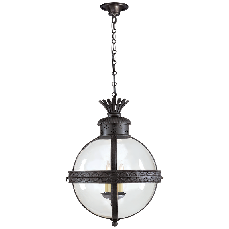 media image for Crown Top Banded Globe Lantern by Chapman & Myers 215