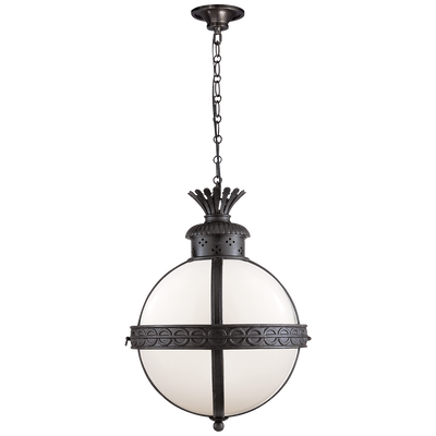 product image for Crown Top Banded Globe Lantern by Chapman & Myers 30