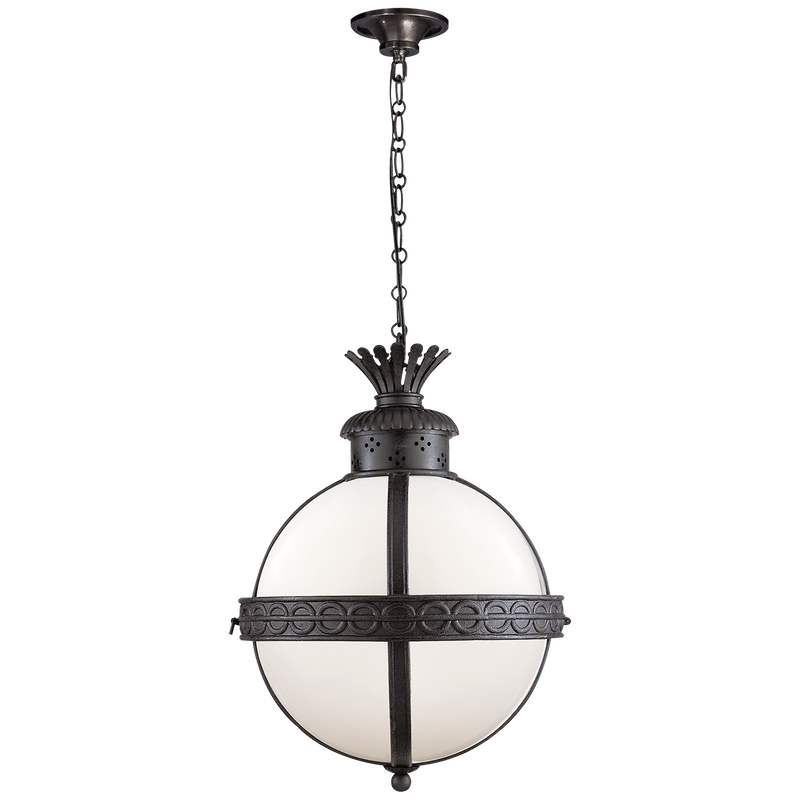 media image for Crown Top Banded Globe Lantern by Chapman & Myers 274