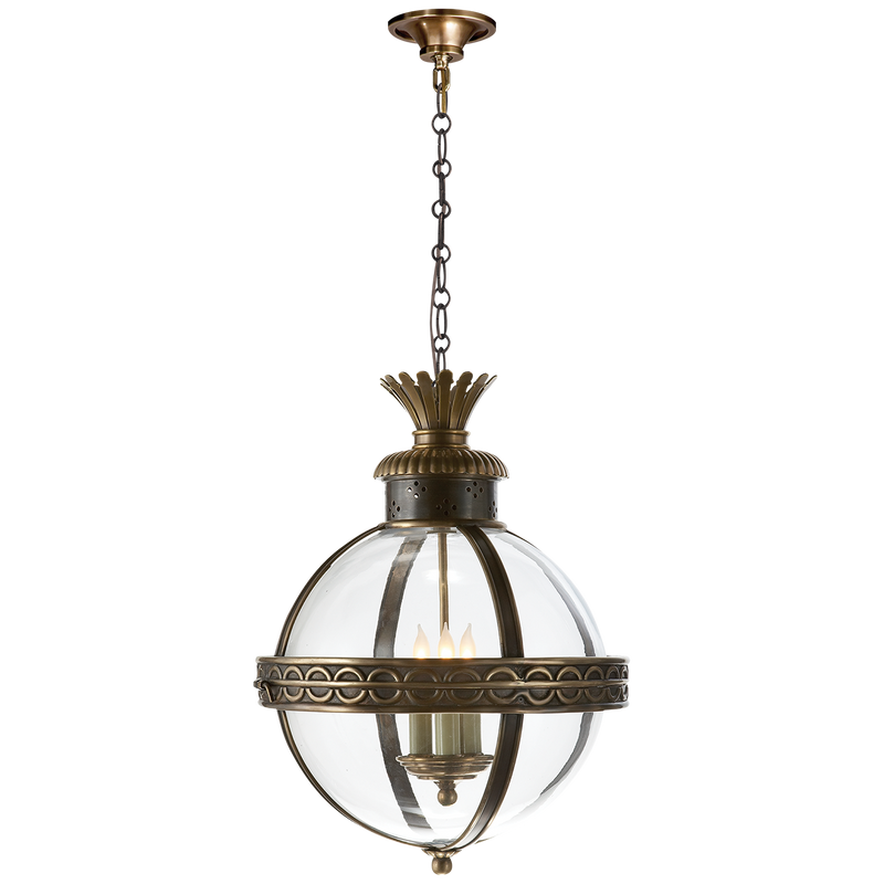 media image for Crown Top Banded Globe Lantern by Chapman & Myers 298