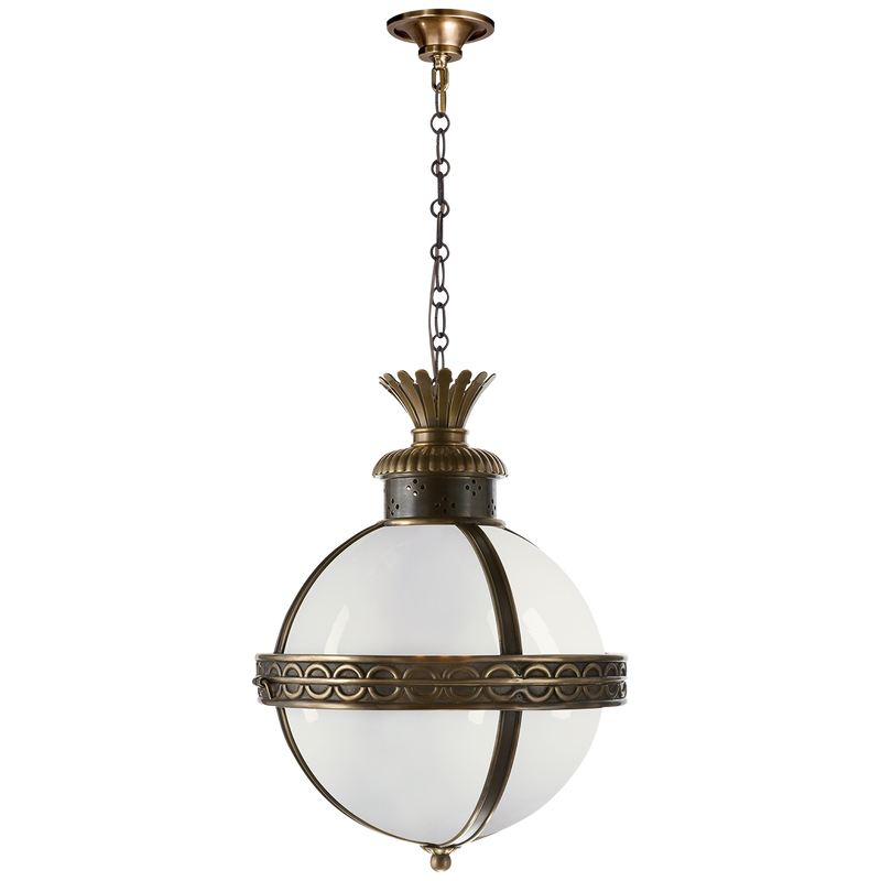 media image for Crown Top Banded Globe Lantern by Chapman & Myers 291