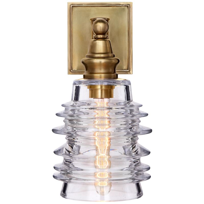 media image for Covington Sconce with Clear Ribbed Wide Glass by Chapman & Myers 226
