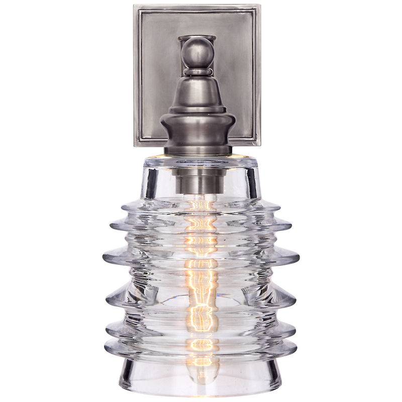 media image for Covington Sconce with Clear Ribbed Wide Glass by Chapman & Myers 222