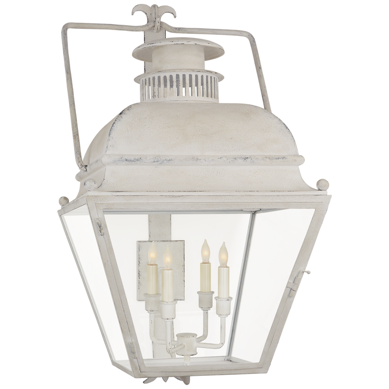 media image for Holborn Large Bracketed Wall Lantern in Old White with Clear Glass by Chapman & Myers 235