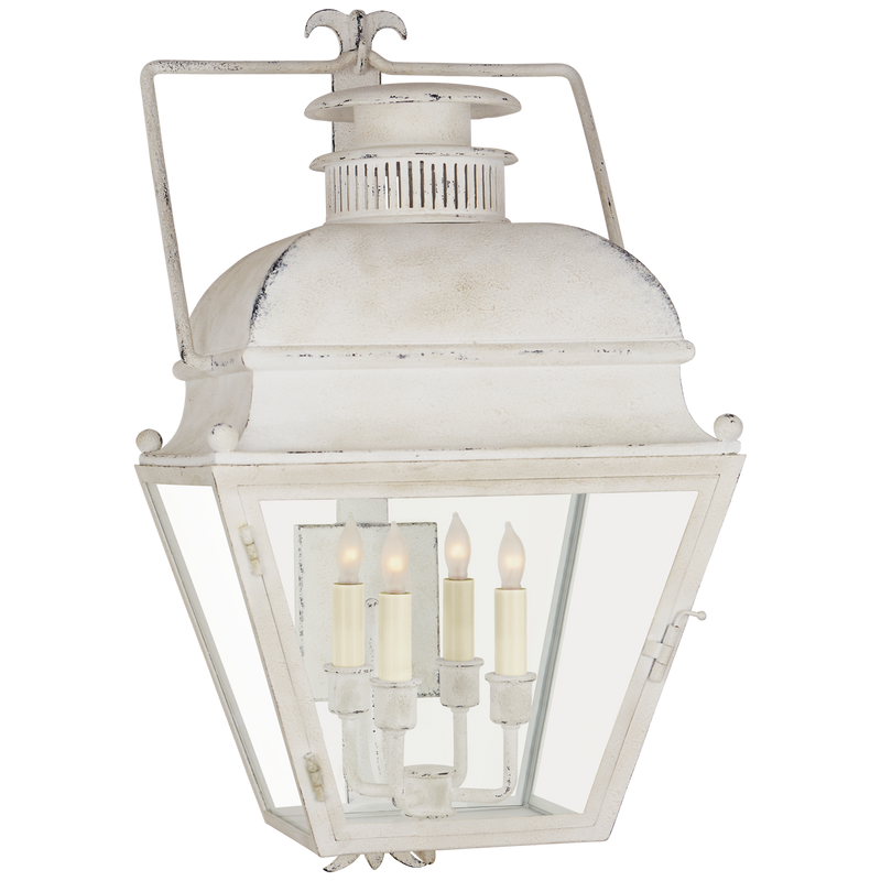 media image for Holborn Small Bracketed Wall Lantern in Old White with Clear Glass by Chapman & Myers 256