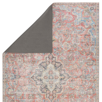 product image for Foix Indoor/ Outdoor Medallion Red/ Light Blue Rug by Jaipur Living 64