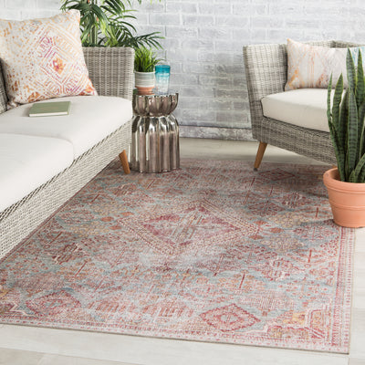 product image for Kendrick Indoor/ Outdoor Medallion Sky Blue/ Pink Rug by Jaipur Living 38