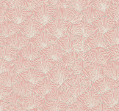 product image of sample luminous ginkgo coral wallpaper from the modern artisan ii collection by candice olson 1 515