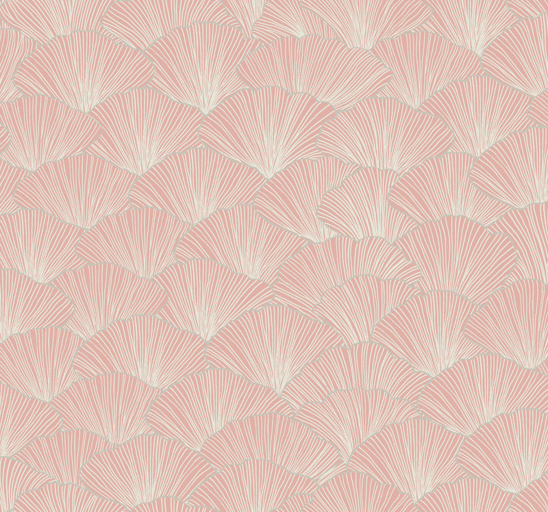 media image for sample luminous ginkgo coral wallpaper from the modern artisan ii collection by candice olson 1 212