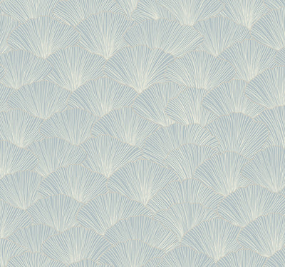product image of Luminous Ginkgo Blue Wallpaper from the Modern Artisan II Collection by Candice Olson 539