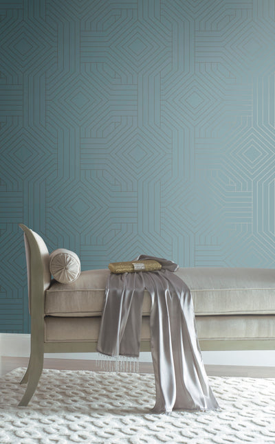 product image for Diverging Diamonds Blue Wallpaper from the Modern Artisan II Collection by Candice Olson 41