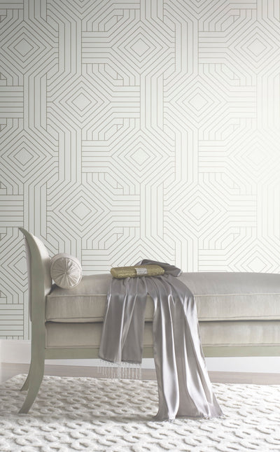 product image for Diverging Diamonds White Wallpaper from the Modern Artisan II Collection by Candice Olson 33