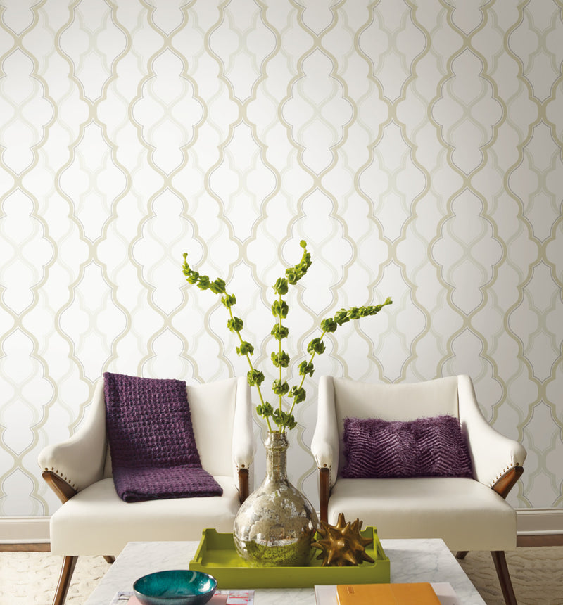 media image for Double Damask Cream Wallpaper from the Modern Artisan II Collection by Candice Olson 250
