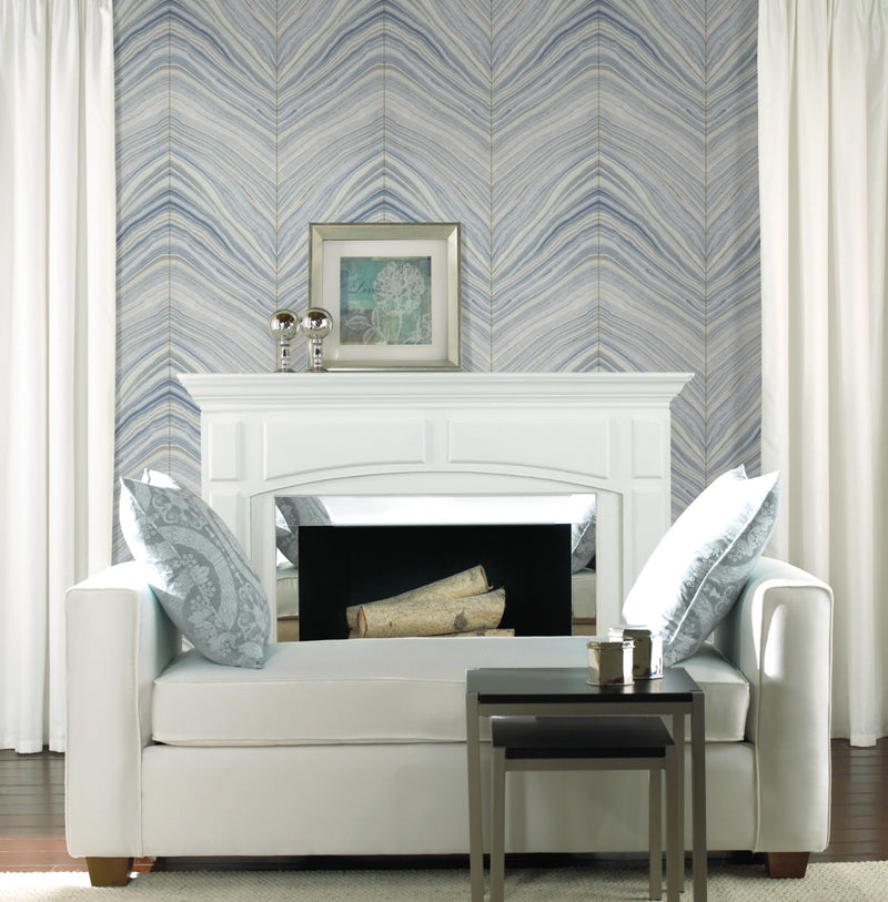 media image for Onyx Strata Blue Wallpaper from the Modern Artisan II Collection by Candice Olson 293