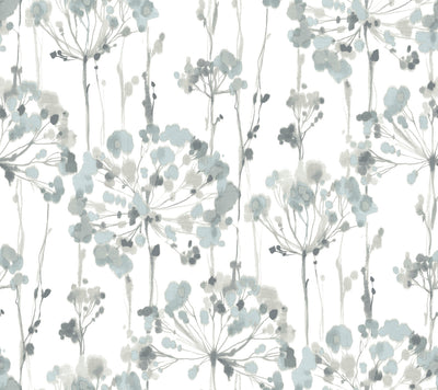 product image of Flourish Blue/Grey Wallpaper from the Modern Artisan II Collection by Candice Olson 572