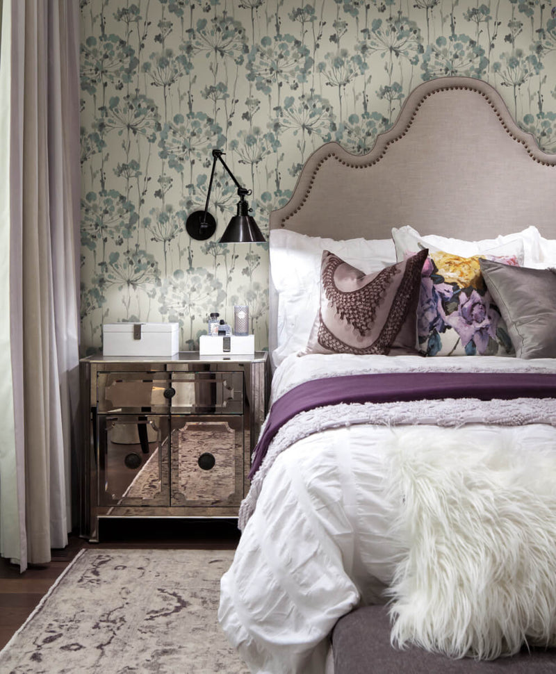 media image for Flourish Blue/Grey Wallpaper from the Modern Artisan II Collection by Candice Olson 259