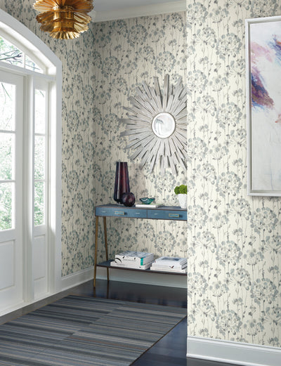 product image for Flourish Blue/Grey Wallpaper from the Modern Artisan II Collection by Candice Olson 38