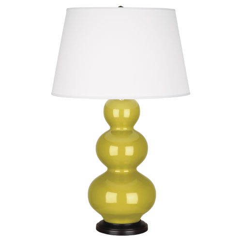 media image for triple gourd citron glazed ceramic table lamp by robert abbey ra ci43x 3 22