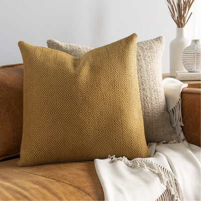 product image for Camilla CIL-001 Hand Woven Square Pillow in Mustard & Camel by Surya 13