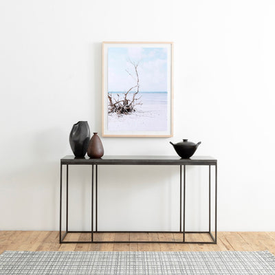 product image for harlow console table in bluestone gunmetal 9 11