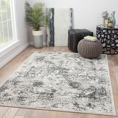 product image for Yvie Abstract White & Gray Area Rug design by Jaipur Living 3