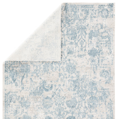 product image for Clara Floral Silver & Blue Area Rug 57