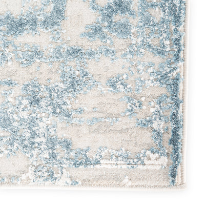 product image for Clara Floral Silver & Blue Area Rug 34