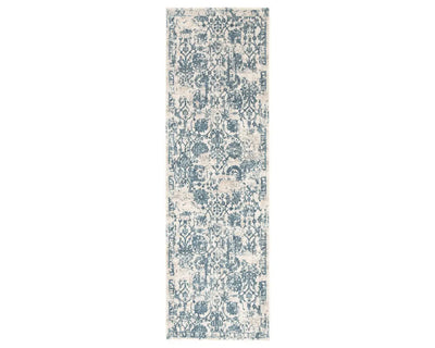 product image for Clara Floral Silver & Blue Area Rug 24