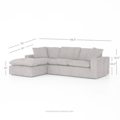 product image for Plume 2 Piece Sectional In Harbor Grey 136 16