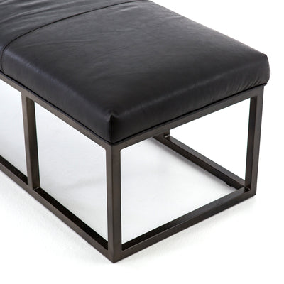 product image for Beaumont Leather Bench In Dakota Rider Black 80