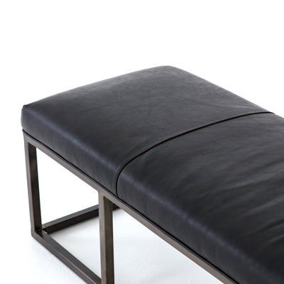 product image for Beaumont Leather Bench In Dakota Rider Black 12