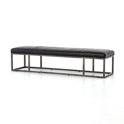product image for Beaumont Leather Bench In Dakota Rider Black 62