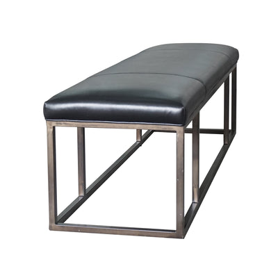 product image for Beaumont Leather Bench In Dakota Rider Black 30