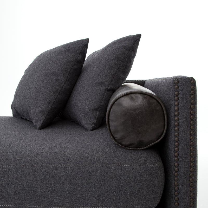 media image for Mercury Double Chaise In Charcoal Felt 214