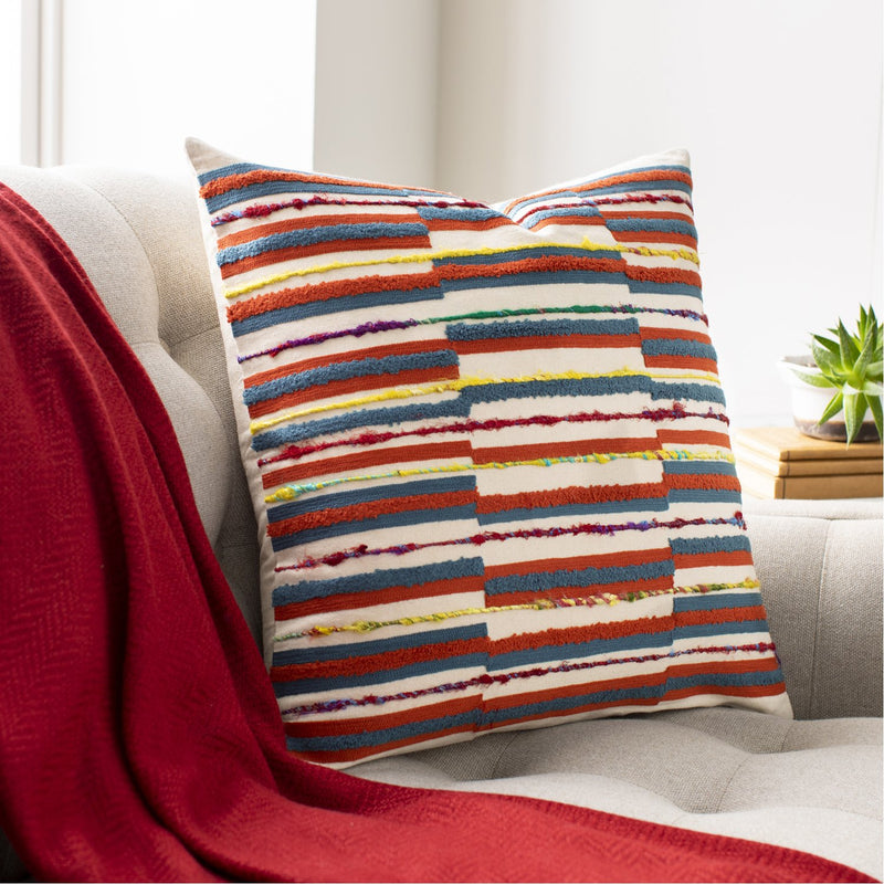 media image for Callie CLI-003 Woven Square Pillow in Burnt Orange & Butter by Surya 258