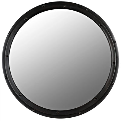 product image of round mirror in black metal design by noir 1 537
