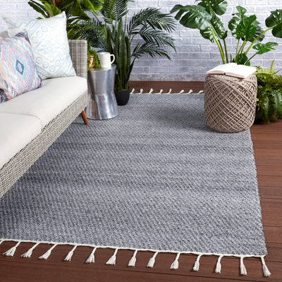 product image for Encanto Indoor/Outdoor Solid Grey & White Rug by Jaipur Living 60