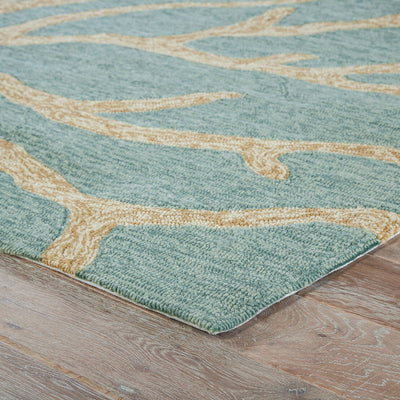product image for Coral Indoor/ Outdoor Abstract Teal & Tan Area Rug 65