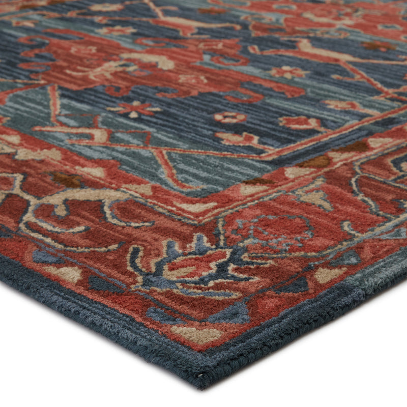 media image for cinnabar handmade medallion red blue rug by jaipur living 3 276